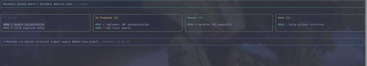 BackMark Kanban Board
